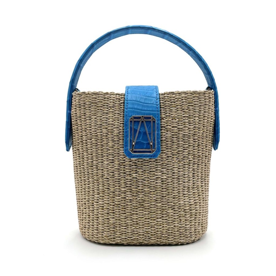 Women'S Clothing & Accessories Azzaia | Audrey Raffia Blue Azzaia