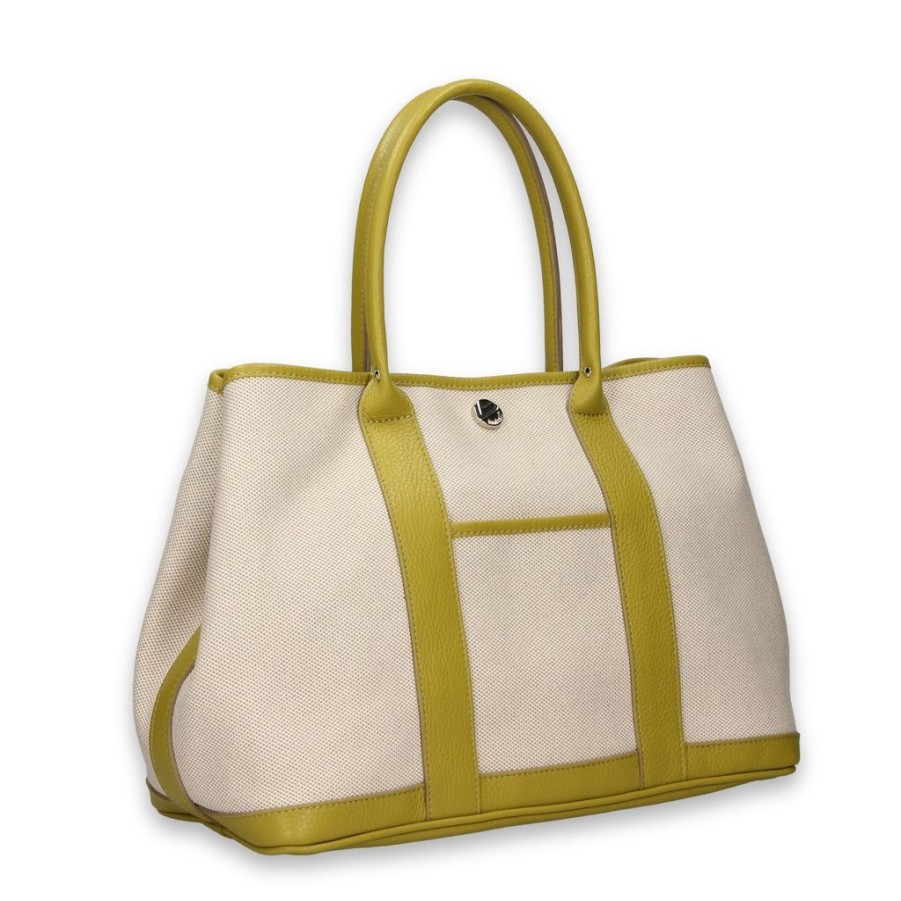 Women'S Clothing & Accessories Bonfanti | Marina B Light Beige-Pistachio Green