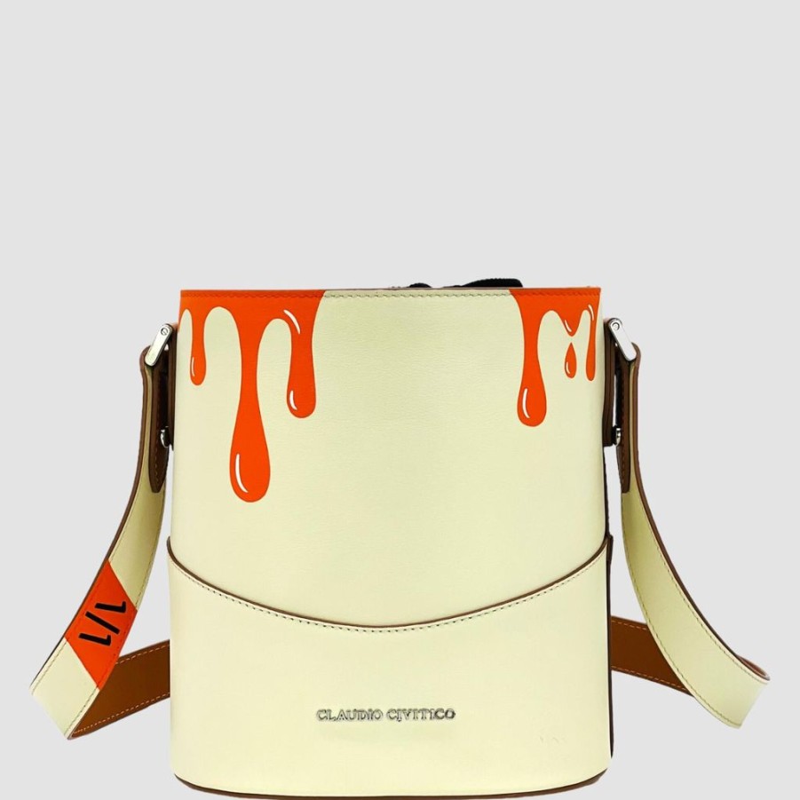 Women'S Clothing & Accessories Claudio Civitico | Bucket Bag - Romana - Calligraphy Collection Drip 1/1