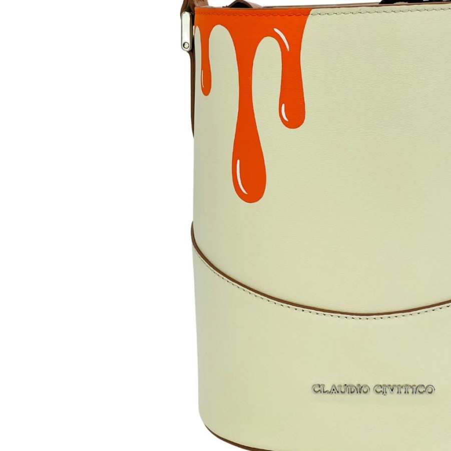 Women'S Clothing & Accessories Claudio Civitico | Bucket Bag - Romana - Calligraphy Collection Drip 1/1