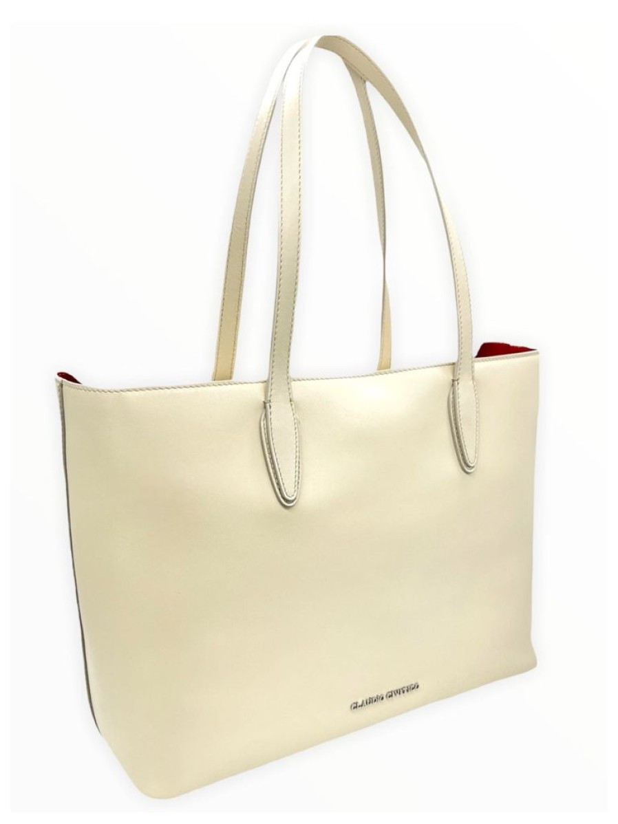 Women'S Clothing & Accessories Claudio Civitico | Ivory Tote Bag