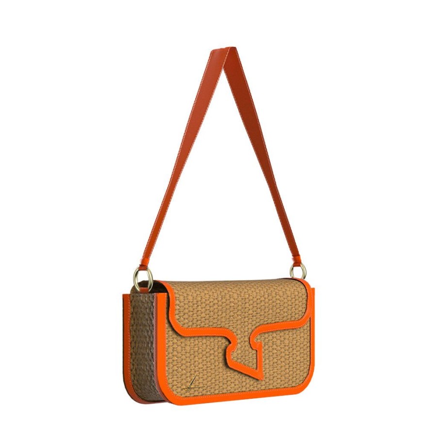 Women'S Clothing & Accessories Alberto Olivero | Claire Baguette Mini Raffia Camel-Carrot