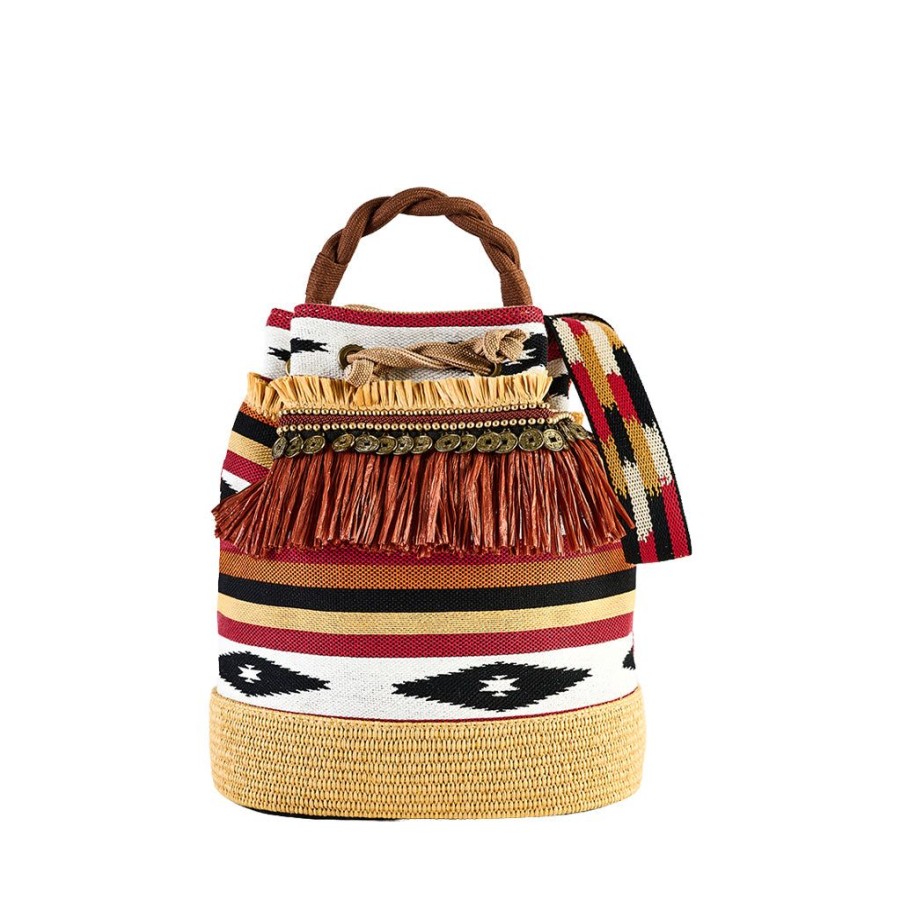 Women'S Clothing & Accessories ViaMailBag | Basket Rugs White And Brick Red